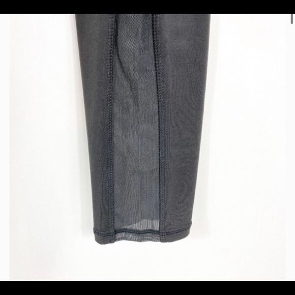 Mono B Moto Black Mesh Full Length Rib Leggings S - Picture 7 of 11